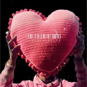 Handmade crochet pink ombré plush pillow